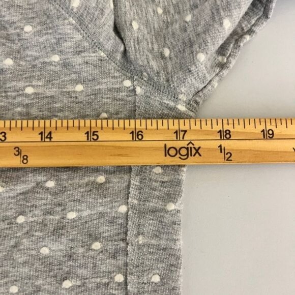 SO Women's Long Sleeve Polka Dot Sweater Gray White Size Medium - Picture 8 of 11